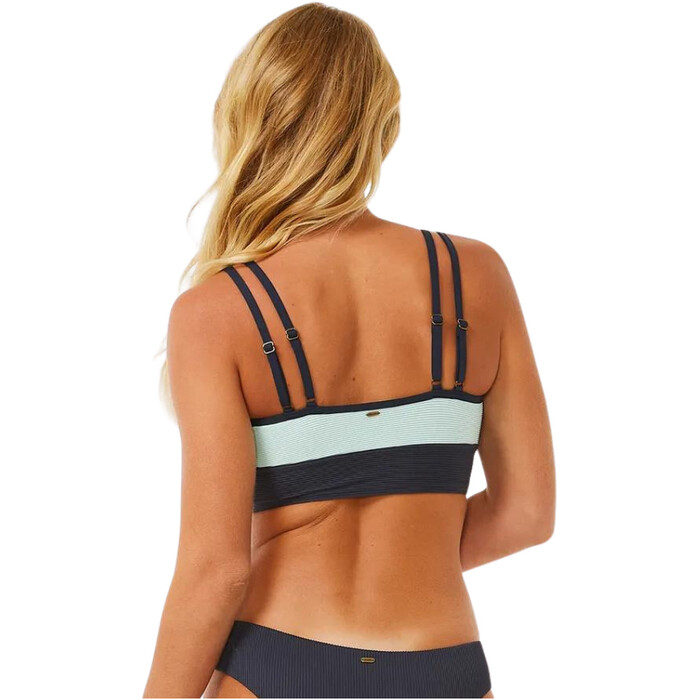 2024 Rip Curl Mujer Block Party Crop Top Empalmado 0DXWSW - Navy